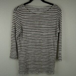 Majestic Paris for Neiman Marcus Striped Linen Tunic Top Size 3 S Parisian